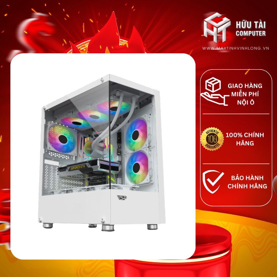 Case gaming Aquanaut AX4 2 mặt kính – Trắng