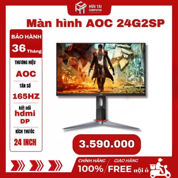 Màn hình Gaming AOC 24G2SP 24 inch IPS 165Hz Gsync compatible