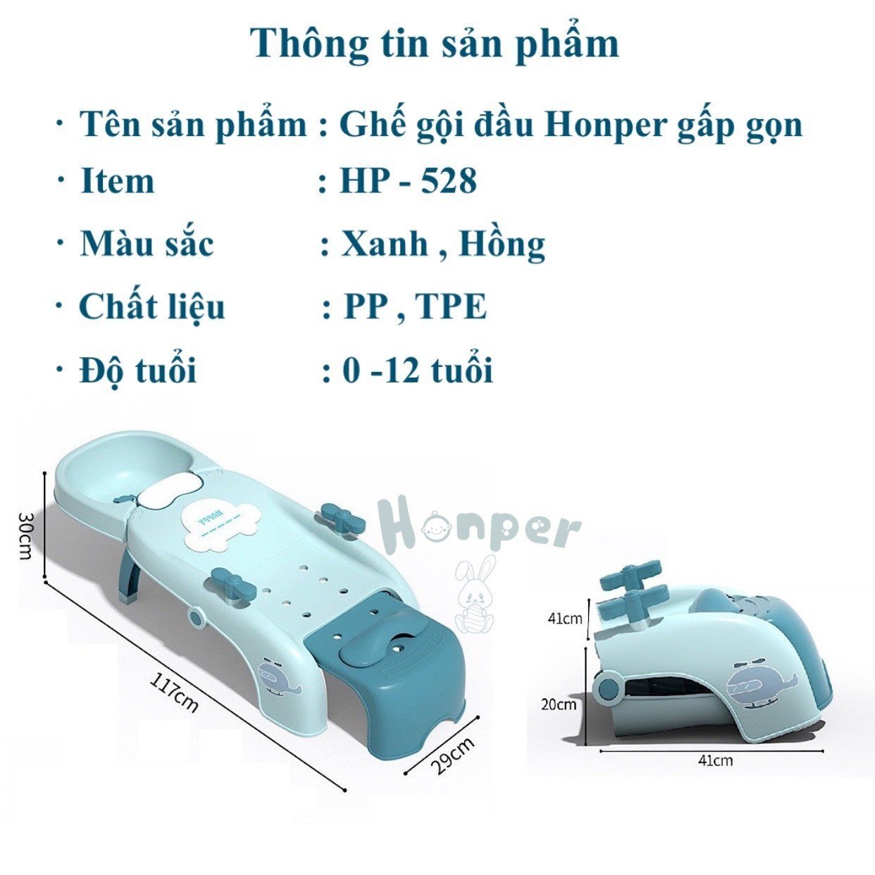 Ghế gội đầu honper gấp gọn