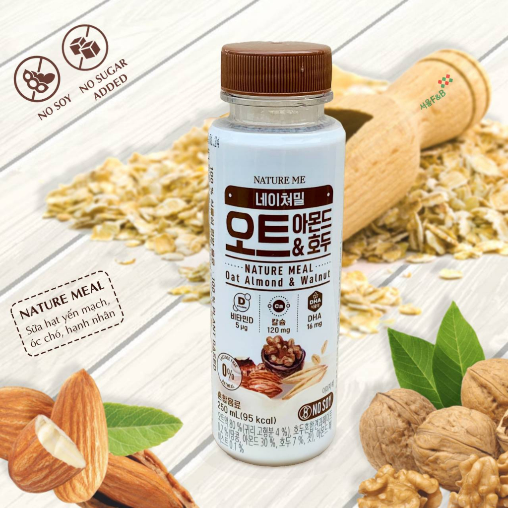 Sữa hạt yến mạch - óc chó - hạnh nhân nature
