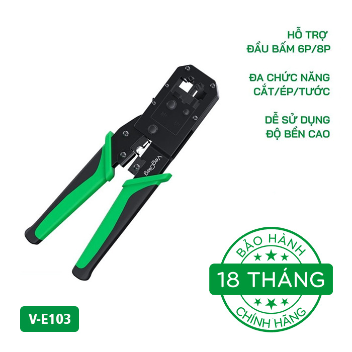 Kìm bấm mạng RJ45 Cat5 Cat6 Chuyên Dụng VegGieg V-E103