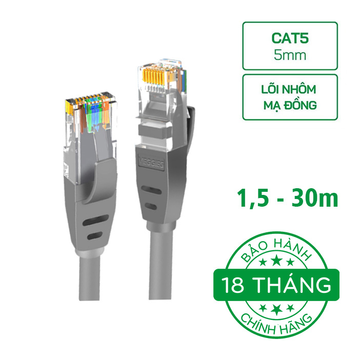 Dây Mạng VegGieg Bấm Sẵn 2 đầu RJ45 UTP CAT5 V-E512