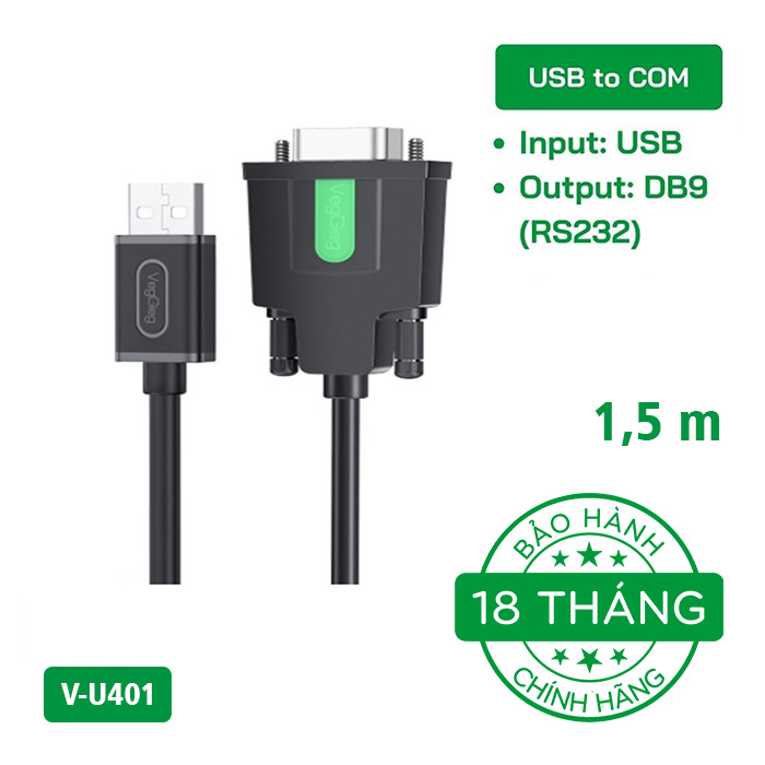 Cáp chuyển đổi VegGieg USB sang COM(RS232) V-U401