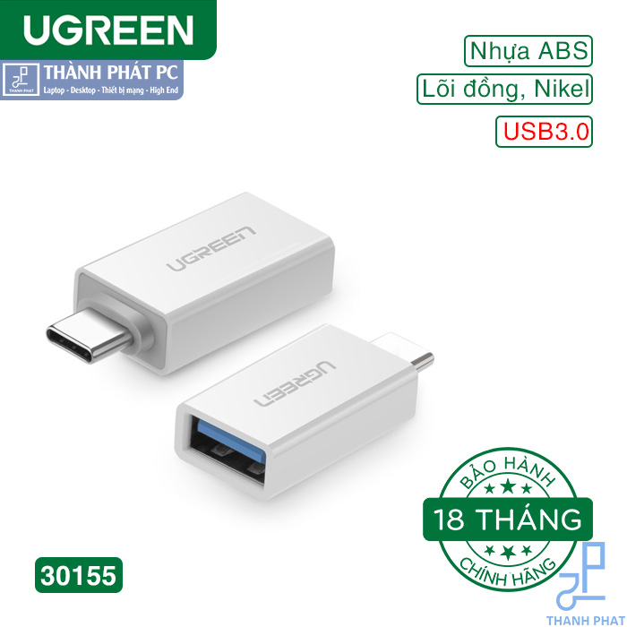 Đầu chuyển đổi USB Type-C to USB 3.0 (OTG) Ugreen 30155