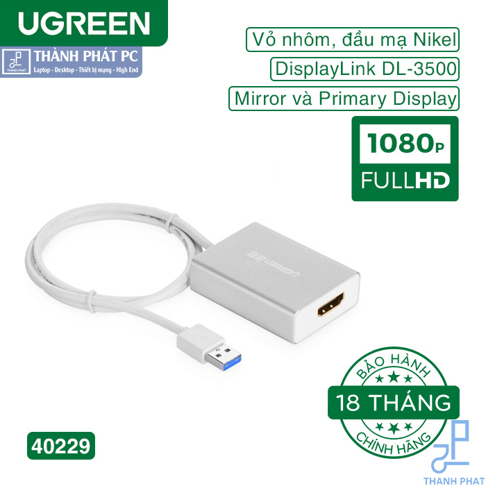 Cáp chuyển đổi USB 3.0 to HDMI Ugreen 40229