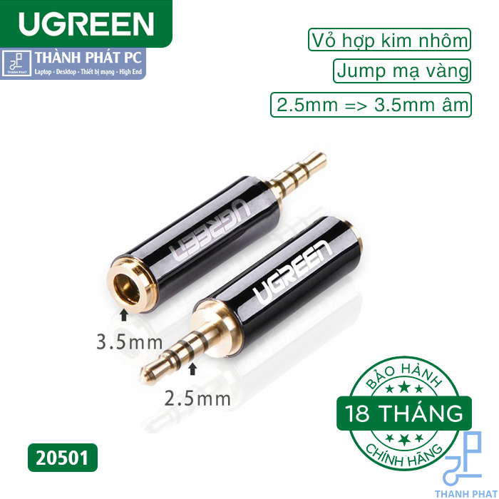 Đầu chuyển đổi chân Audio 2.5mm sang 3.5mm Ugreen 20501