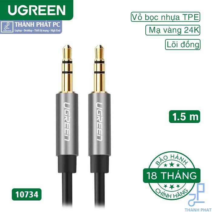 Cáp Audio 3.5mm dây tròn 1.5m Ugreen 10734