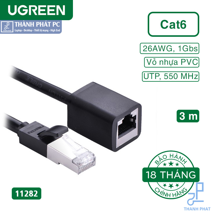 Cáp mạng đúc sẵn Cat6 nối dài 3m Ugreen 11282