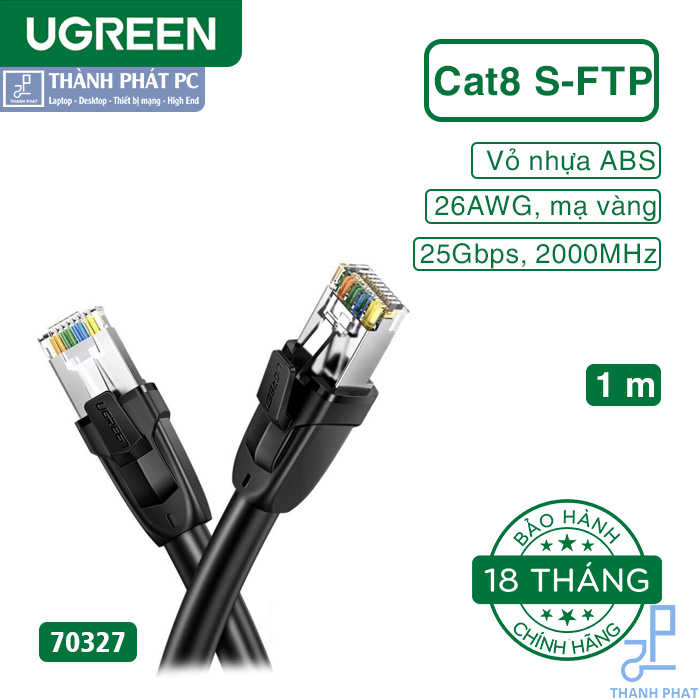 Cáp mạng Cat8 S/FTP đúc sẵn dài 1m Ugreen 70327