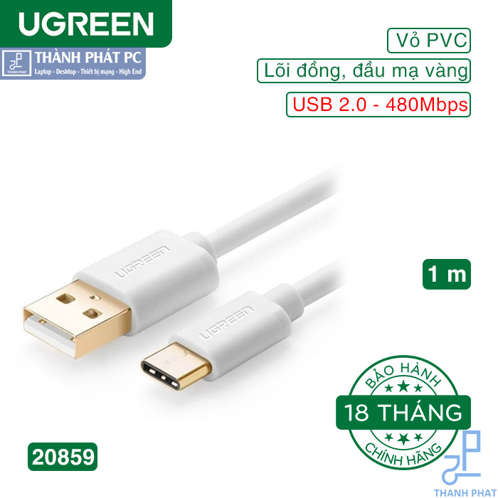 Cáp USB Type-C sang USB 2.0 dài 1m Ugreen 30165