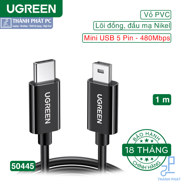 Cáp sạc USB Type-C to Mini USB dài 1m Ugreen 50445