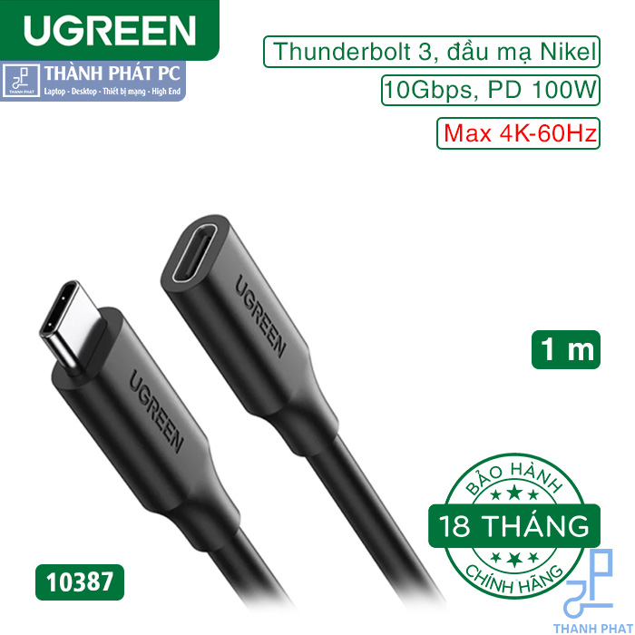 Cáp nối dài Thunderbolt 3 dài 1m Ugreen 10387