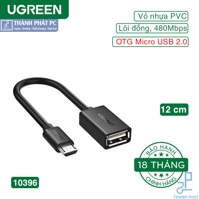 Cáp OTG Micro USB 2.0 dài 12cm Ugreen 10396