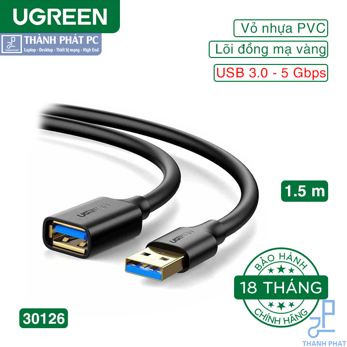 Cáp USB nối dài 3.0 dài 1.5m Ugreen 30126
