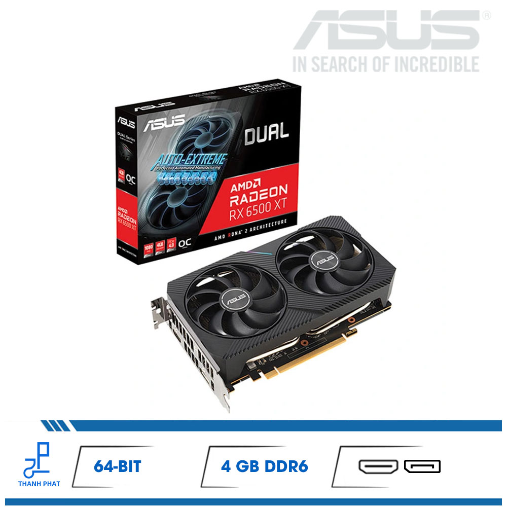 VGA Asus Dual RX 6500 XT O4G