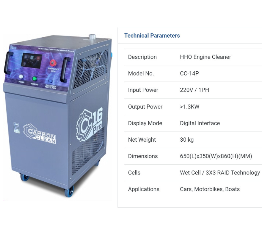 Máy Carbon Clean CC16Pro - Máy vệ sinh muội than buồng đốt động cơ