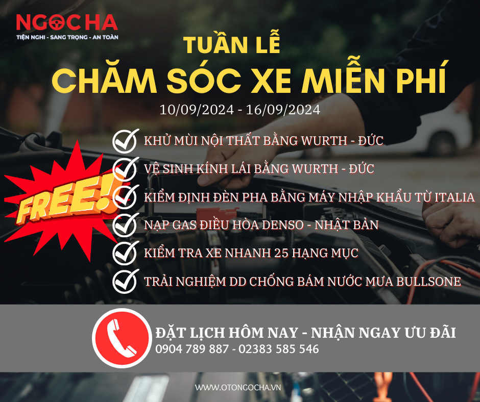 CTKM TUẦN LỄ CHĂM SÓC XE MIỄN PHÍ