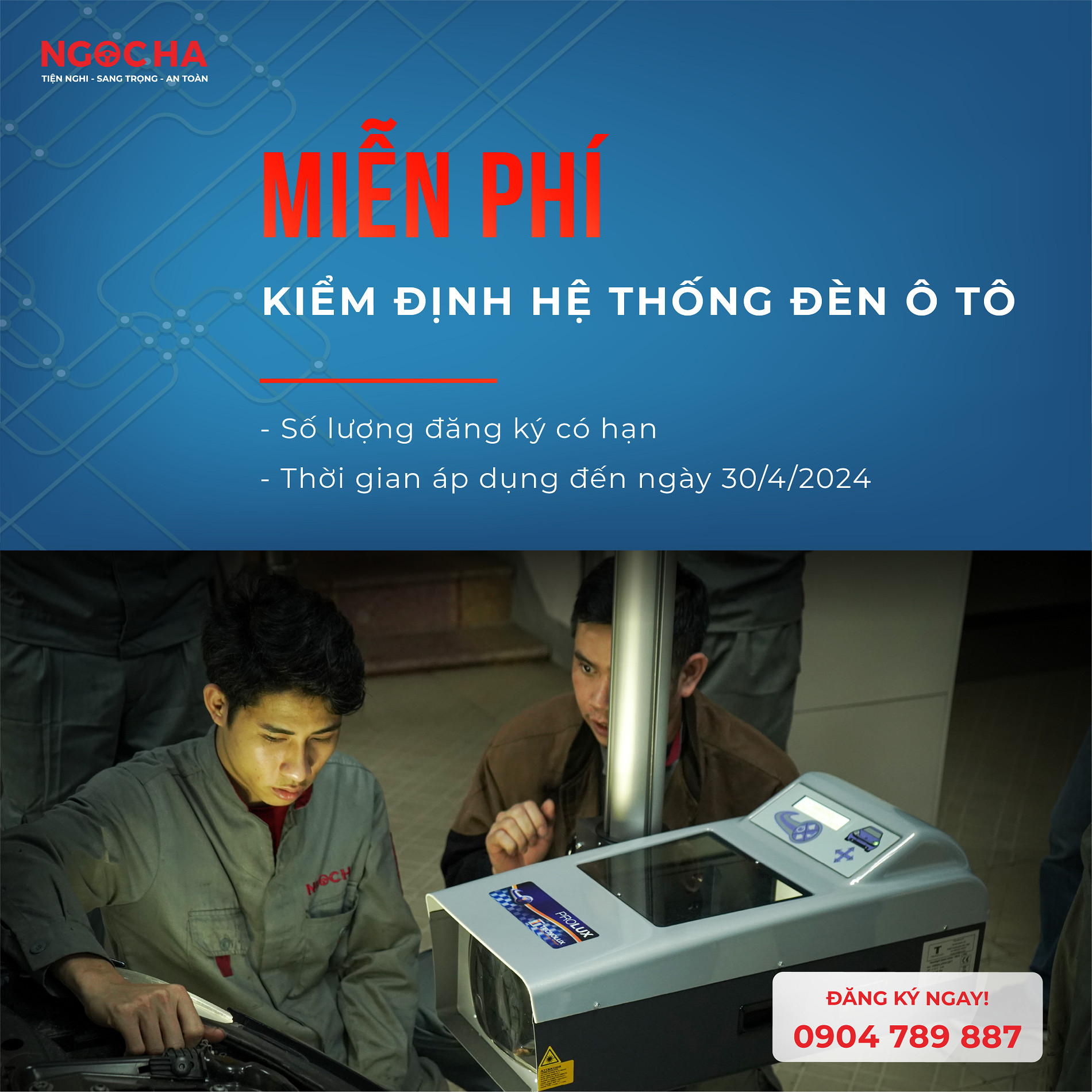 Miễn Phí Kiểm Tra và Hiệu Chỉnh Đèn Ô Tô Bằng Thiết Bị Nhập Khẩu Từ ITALIA