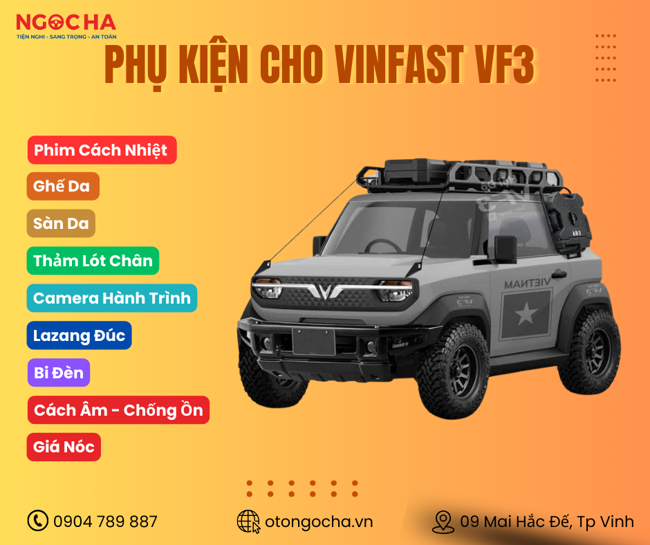 Vinfast VF3: Nâng Cấp Phụ Kiện Nội Thất, Đẳng Cấp TP Vinh