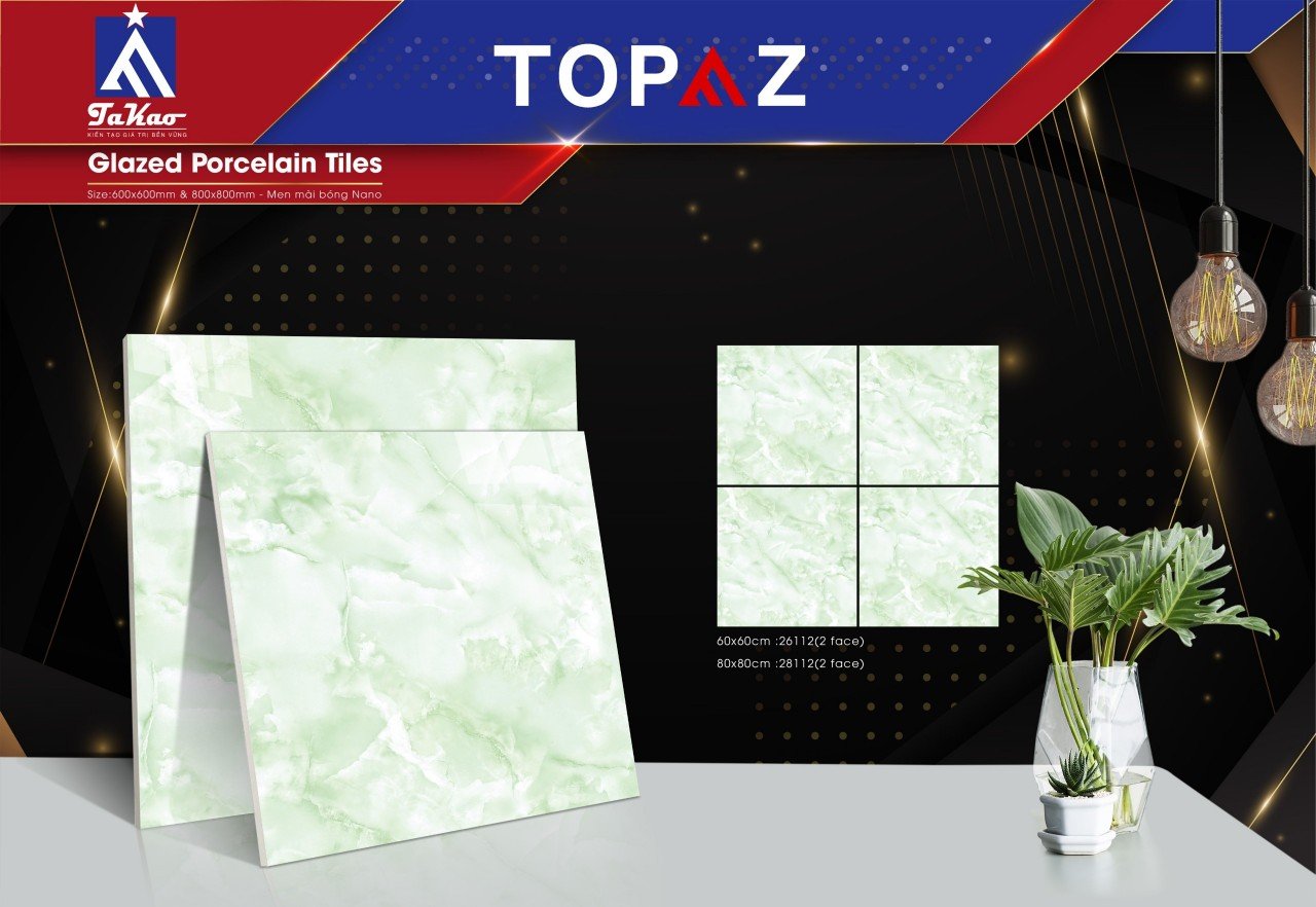 Gạch ốp lát TOPAZ 600x600 mm và 800 x 800mm - Men mài bóng nano (1face, 2face, 3face, 4face)