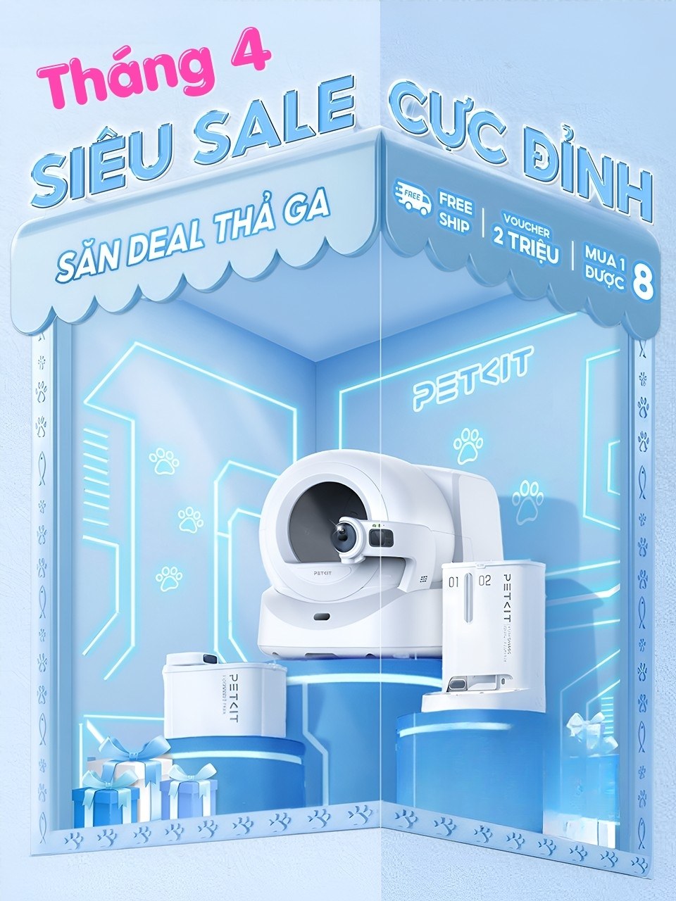 Siêu Sale Petkit Tháng 4: Mua 1 Tặng 5, Tổng Giá Trị Lên Đến 2 Triệu