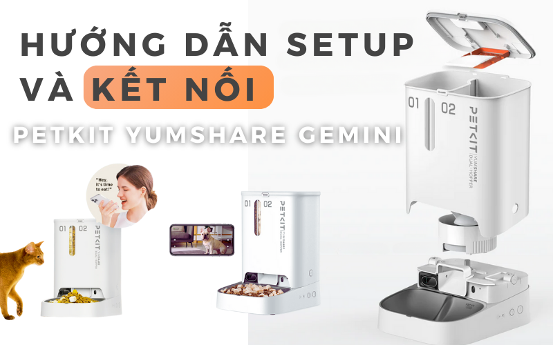 HƯỚNG DẪN LẮP RÁP KẾT NỐI VÀ SỬ DỤNG MÁY CHO MÈO ĂN PETKIT YUMSHARE GEMINI