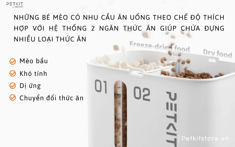 Máy ăn có camera PETKIT YUMSHARE GEMINI thiết kế thông minh