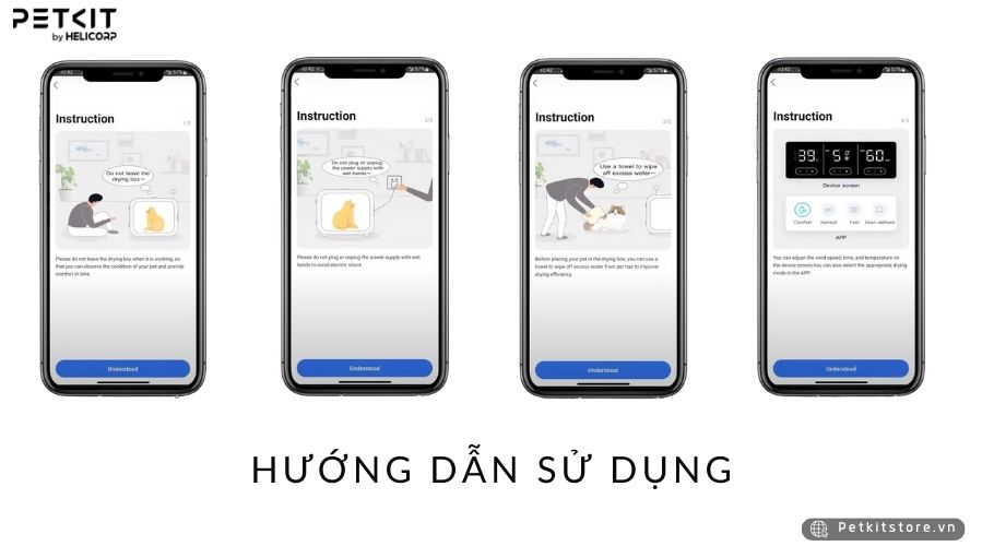 Đọc những hướng dẫn sử dụng chi tiết trên ứng dụng PETKIT