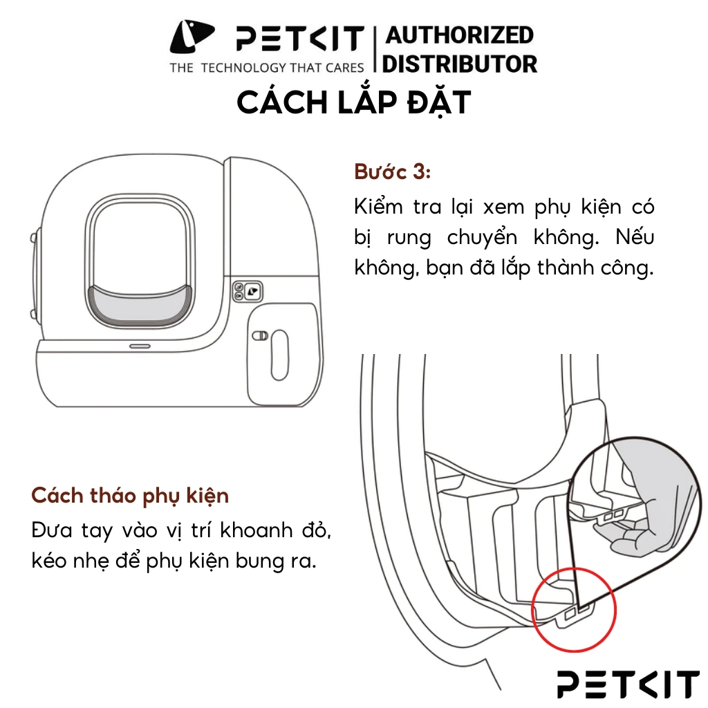 Bước lắp đặt tiếp theo cho phụ kiện với máy PETKIT PURA MAX