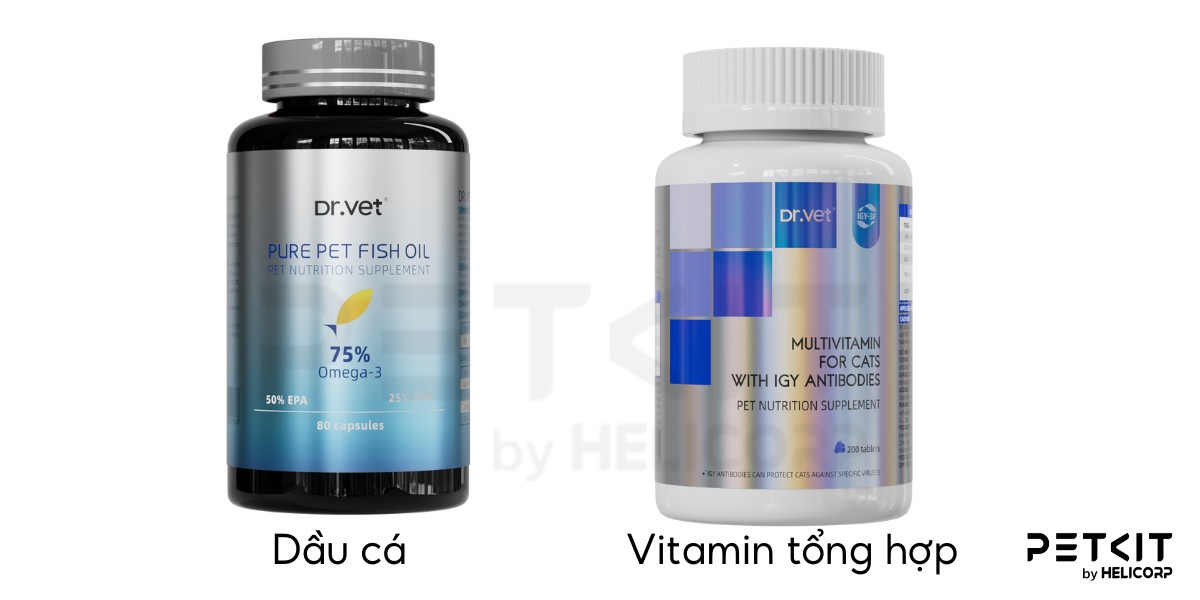 Viên dầu cá và vitamin tổng hợp cho mèo