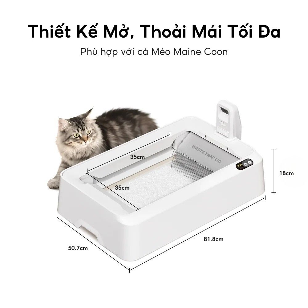 Máy Vệ Sinh Tự Động Cho Mèo PETKIT Purobot Crystal Duo có Camera AI