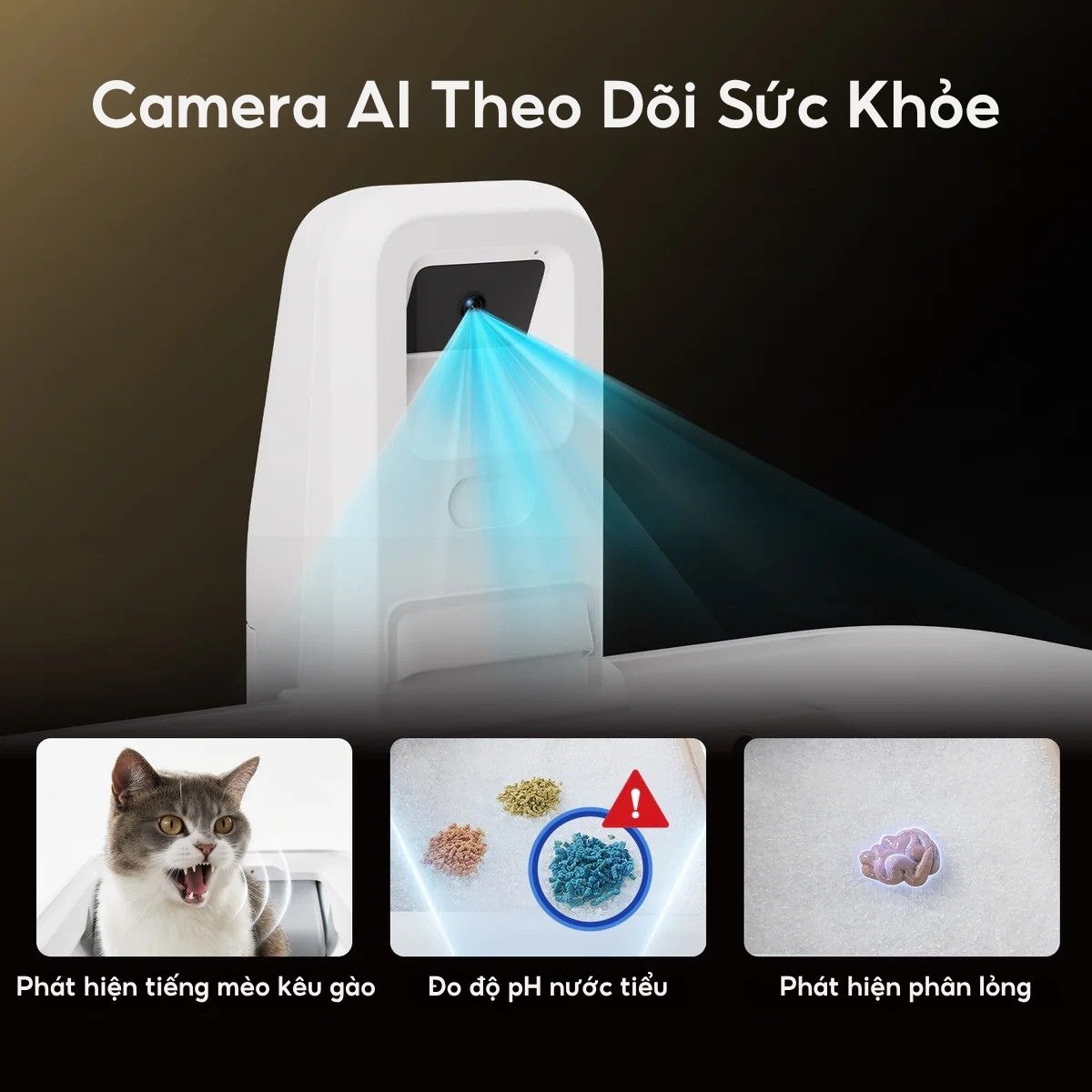 Máy Vệ Sinh Tự Động Cho Mèo PETKIT Purobot Crystal Duo có Camera AI