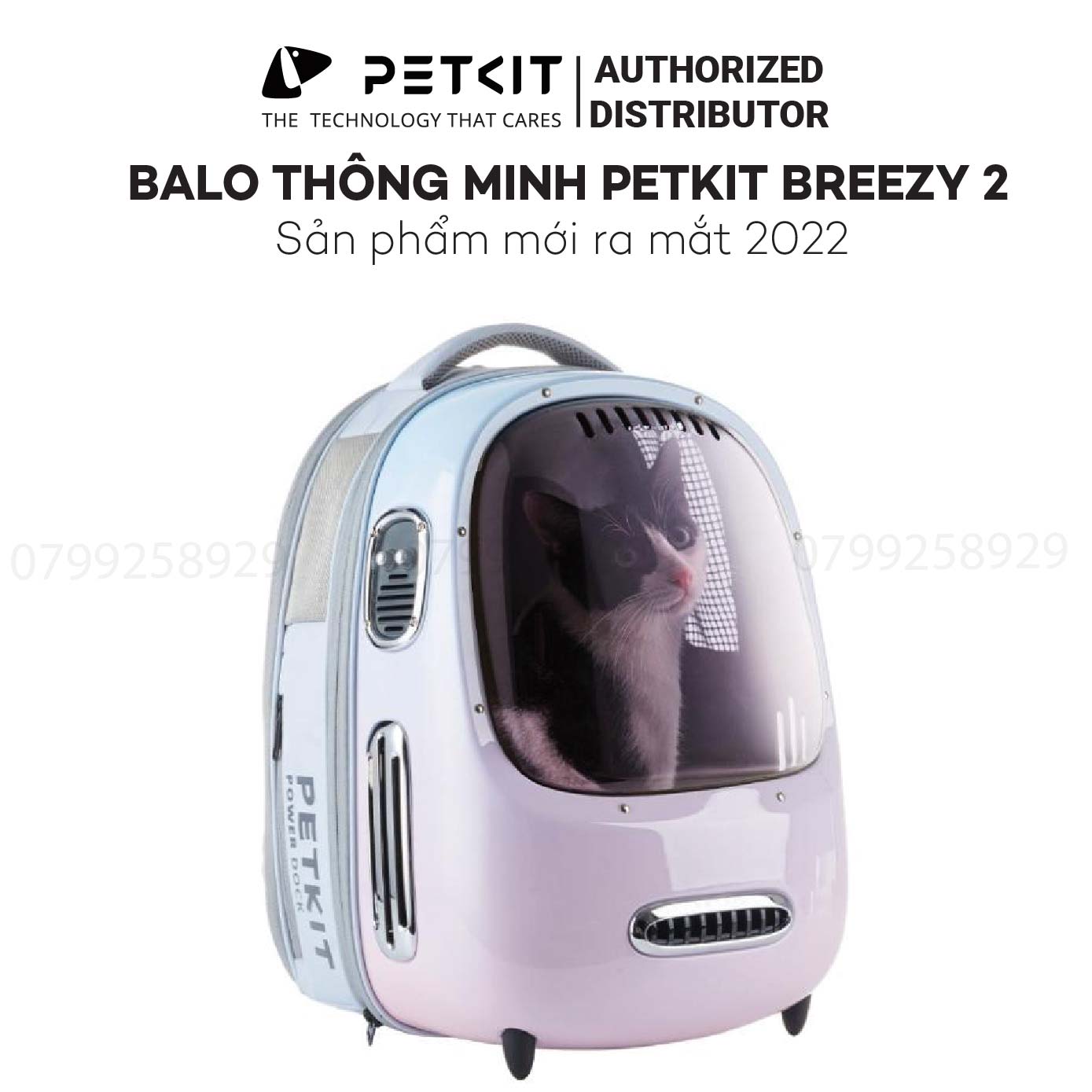 Balo thông minh cho chó mèo PETKIT có quạt, đèn, kính chống chói