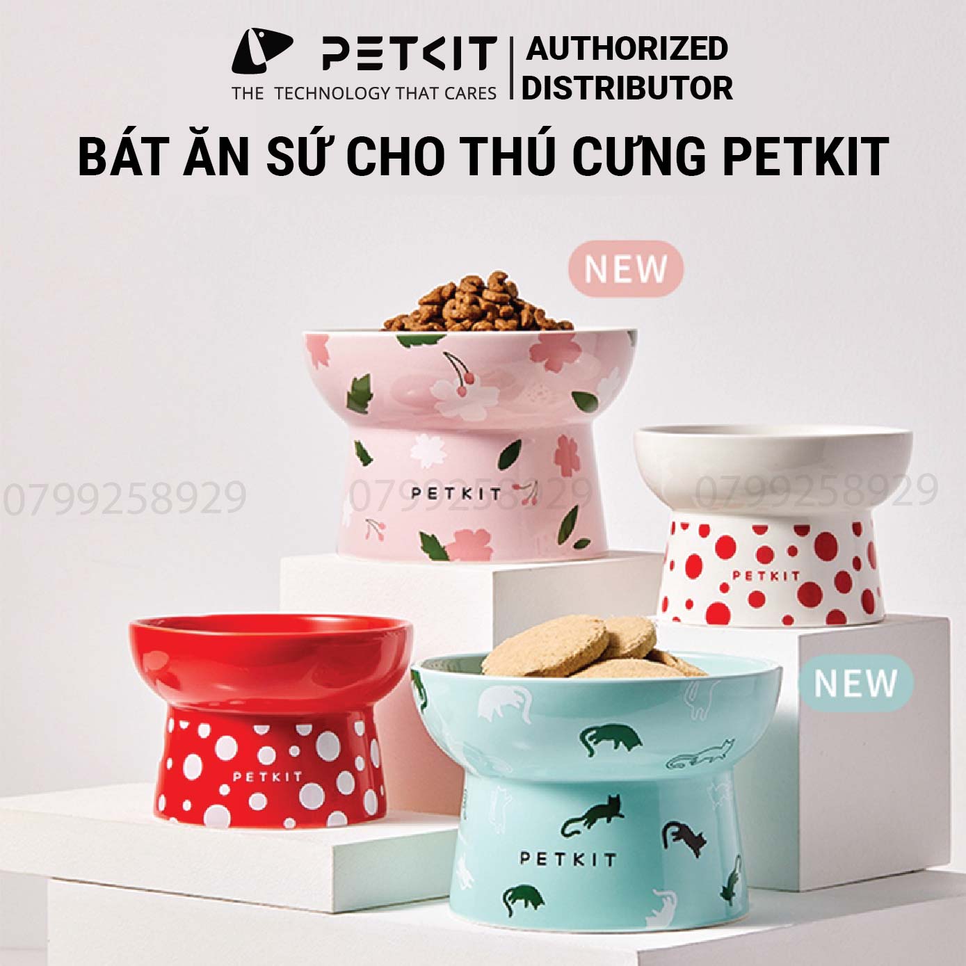 Bát ăn sứ cho mèo PETKIT cao cấp