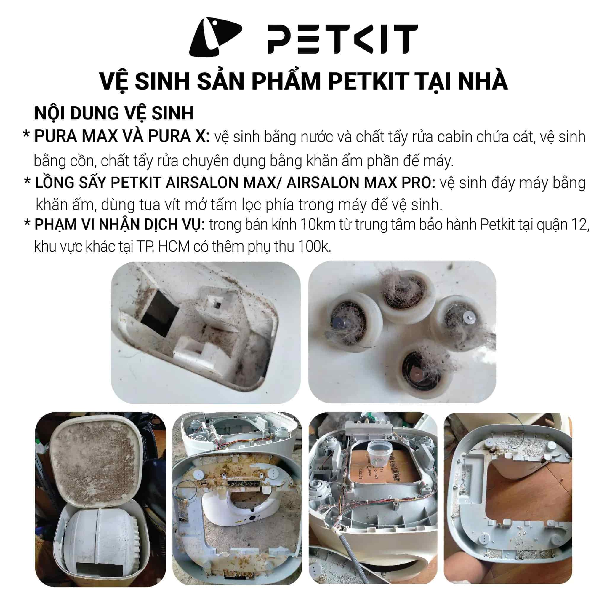 Dịch vụ vệ sinh máy dọn phân mèo Petkit tại nhà