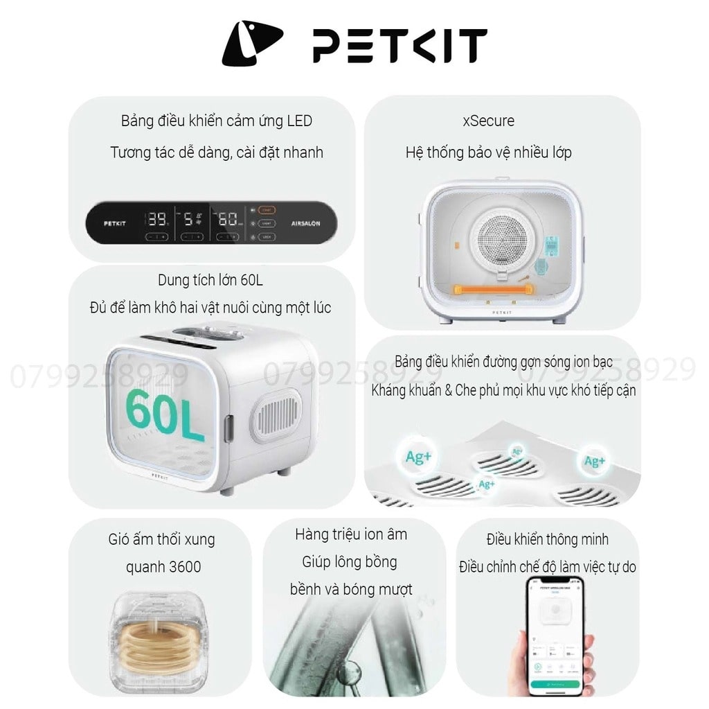 Lồng sấy lông chó mèo PETKIT AirSalon Max Pro