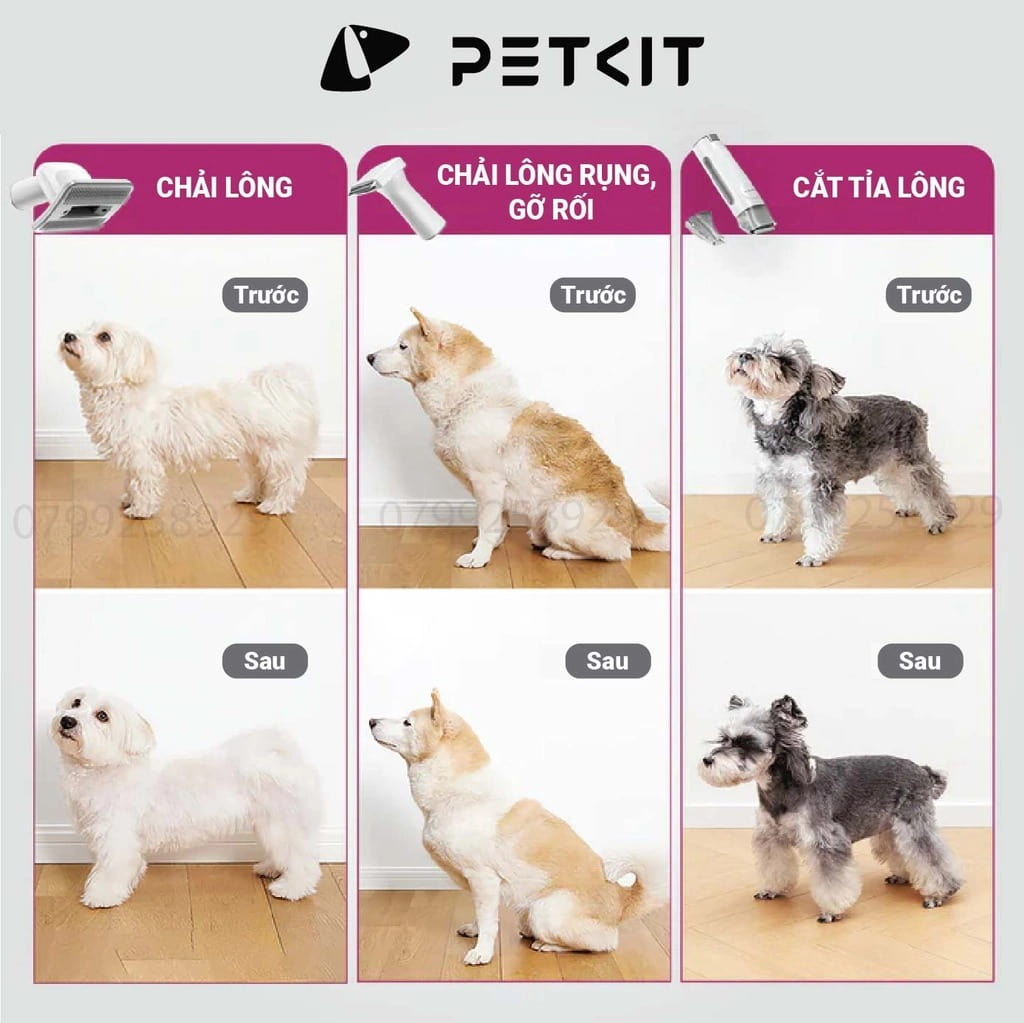 Máy Cắt, Tỉa, Chải, Hút Lông Chó Mèo PETKIT 5in1 Cao Cấp