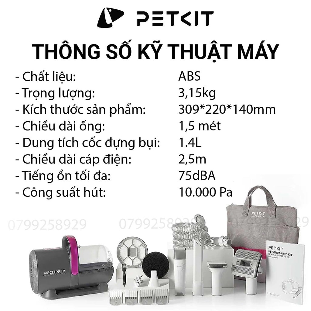 Máy Cắt, Tỉa, Chải, Hút Lông Chó Mèo PETKIT 5in1 Cao Cấp