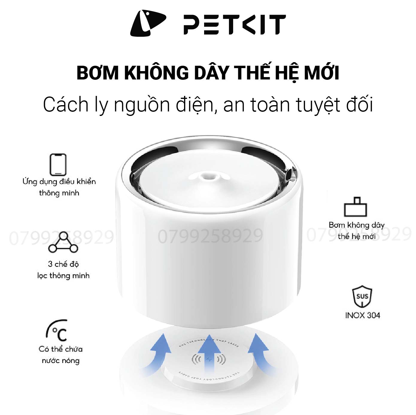 Máy Lọc Nước Cho Chó Mèo Bơm Không Dây Petkit EverSweet 3 Pro UVC