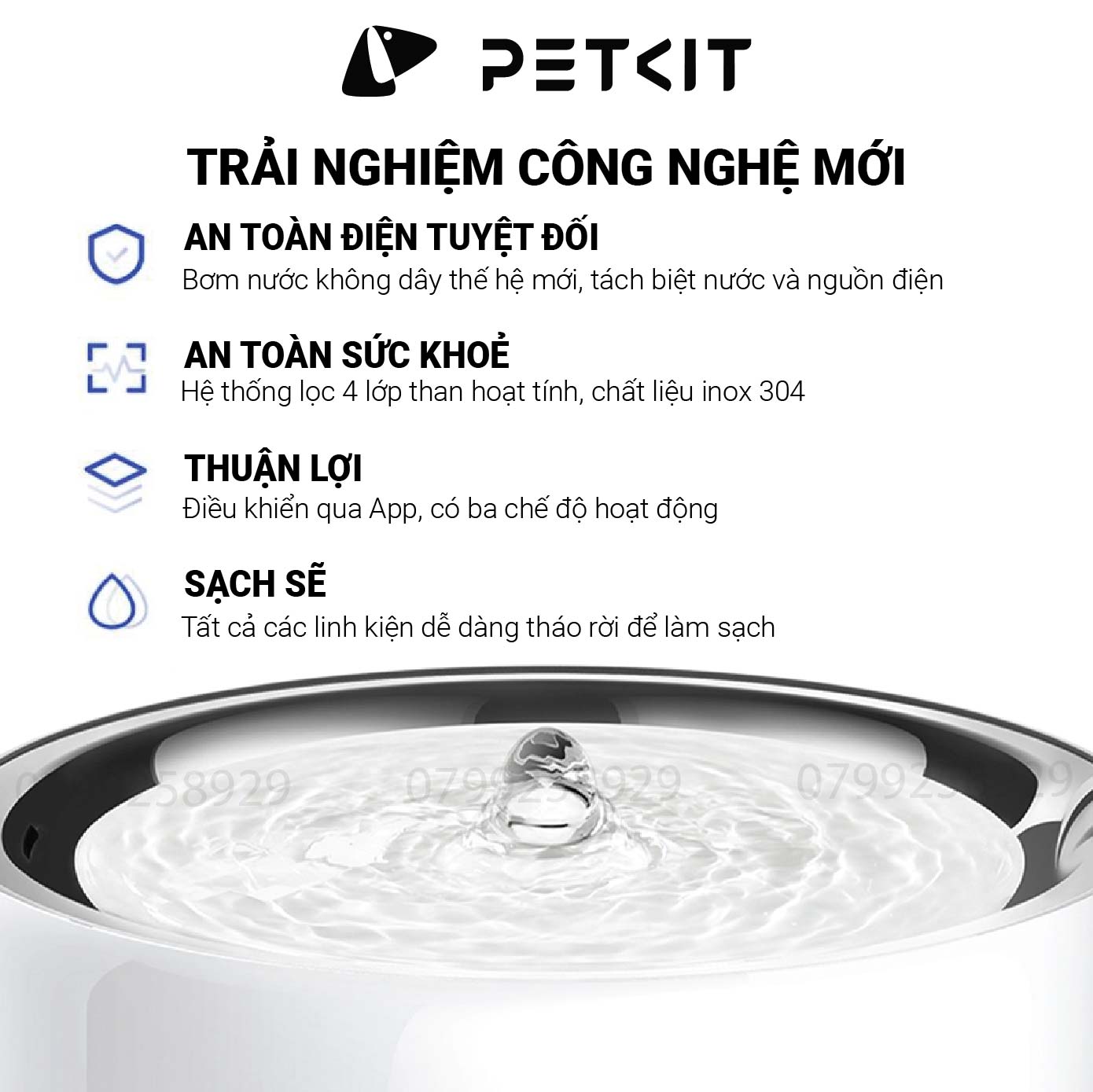 Máy Lọc Nước Cho Chó Mèo Bơm Không Dây Petkit EverSweet 3 Pro UVC