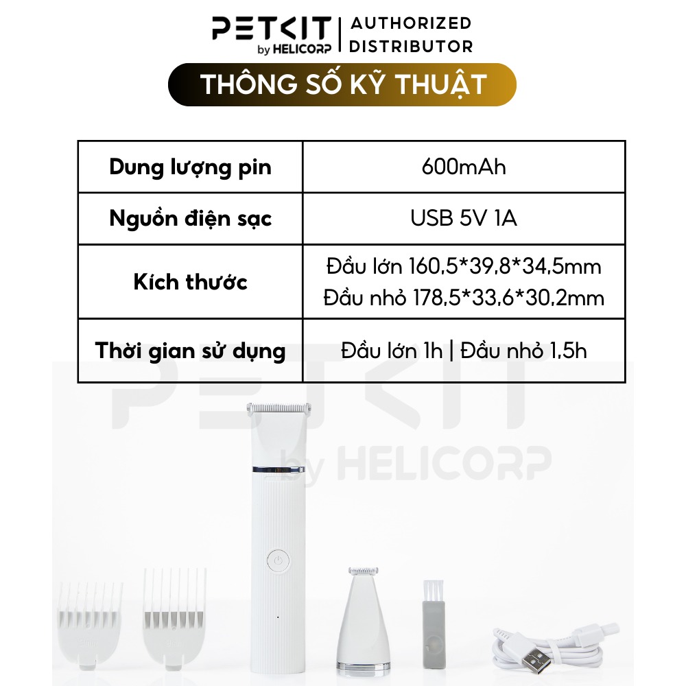 Tông đơ cắt lông chó mèo Petkit 2in1 Pro