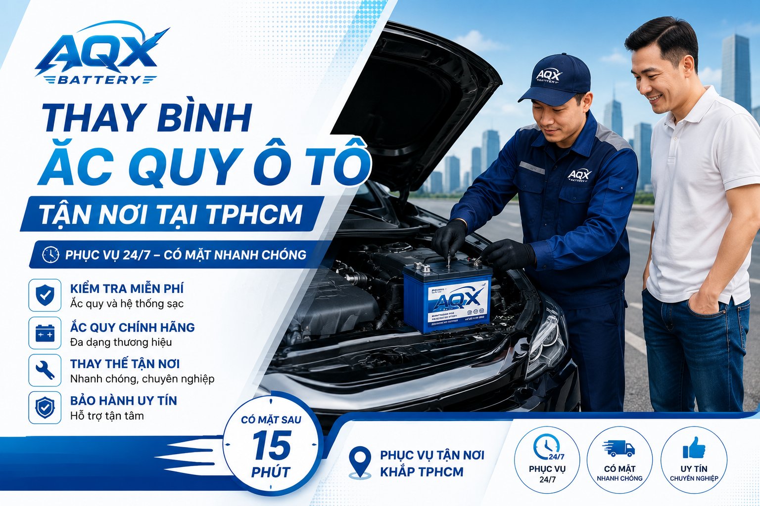 Khi Nào Nên Thay Bình Ắc Quy Ô Tô? Dấu Hiệu Nhận Biết & Dịch Vụ Thay Tận Nơi TPHCM 24/7