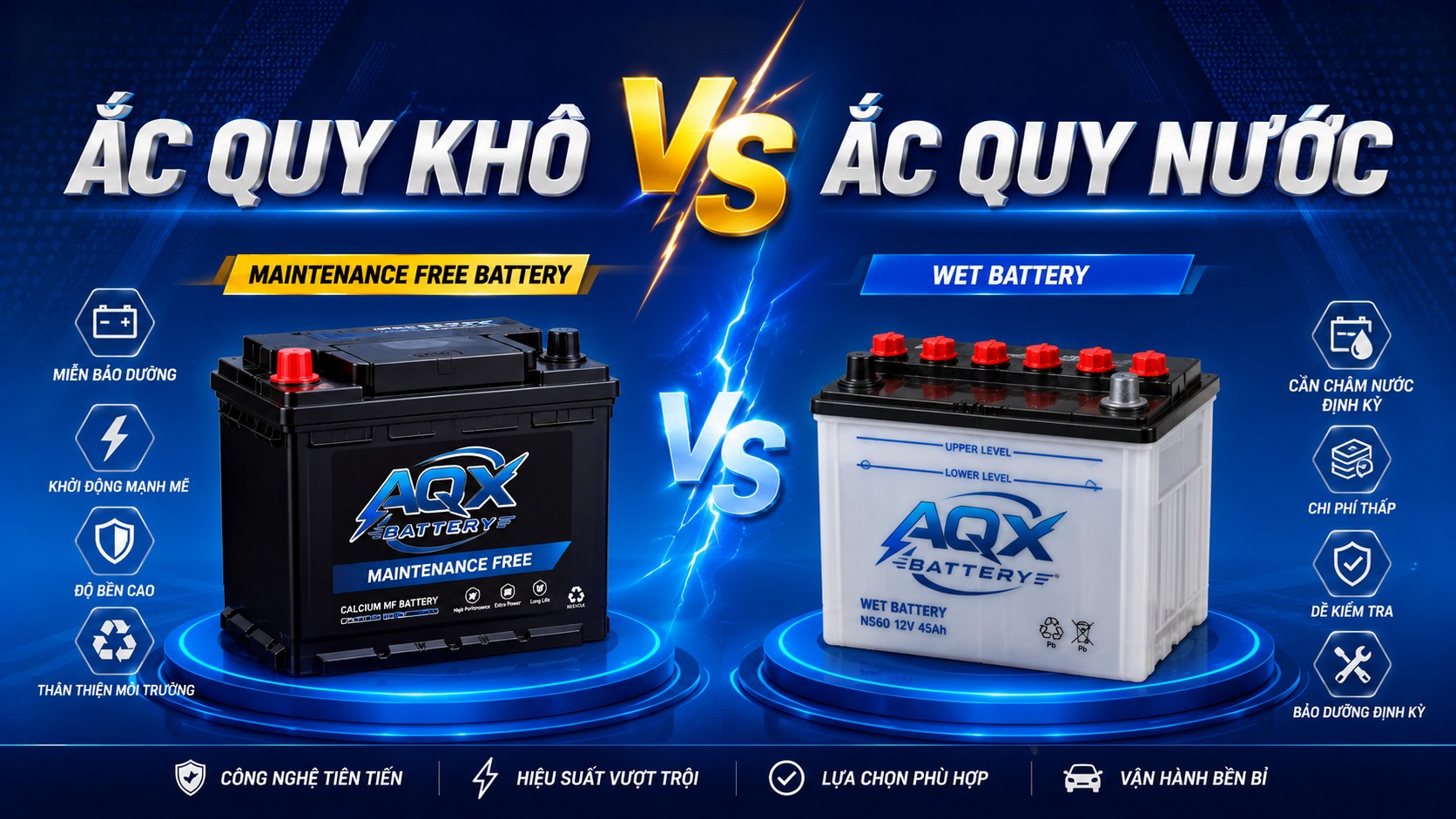 So Sánh Ắc Quy Khô Và Ắc Quy Nước | Nên Chọn Loại Nào Cho Ô Tô?