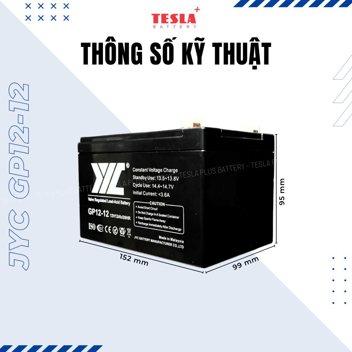 Ắc quy UPS JYC GP12V 12AH