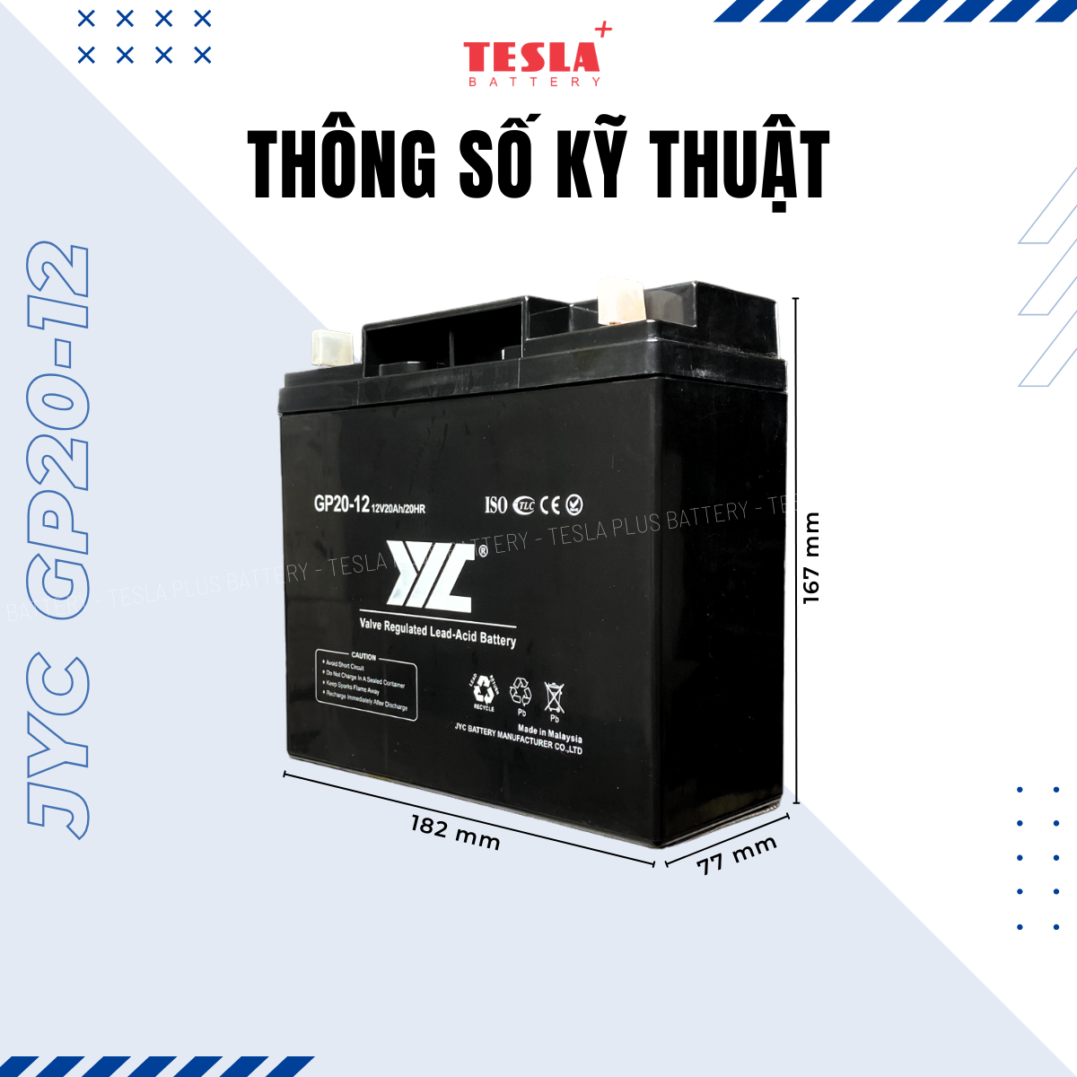 Ắc quy UPS JYC GP12V 20AH