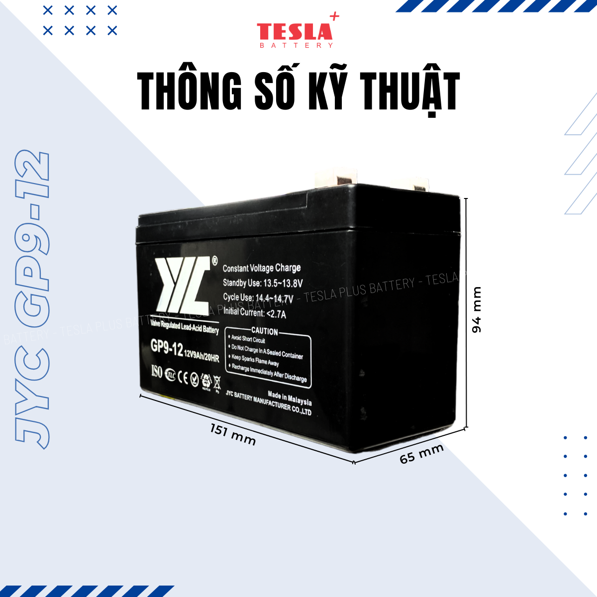 Ắc quy UPS JYC GP12V 9AH