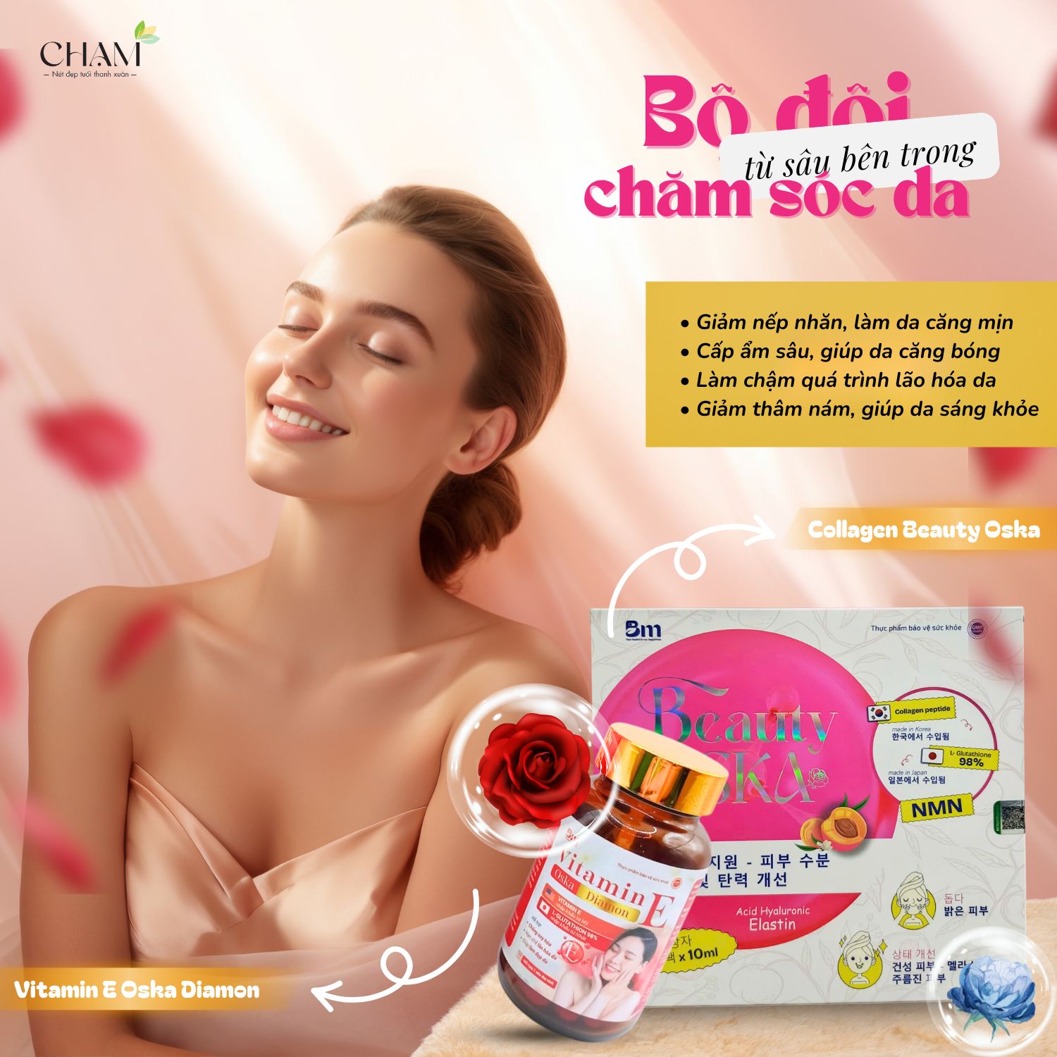 Collagen Beauty Oska giúp bổ sung Glutathione an toàn, hiệu quả