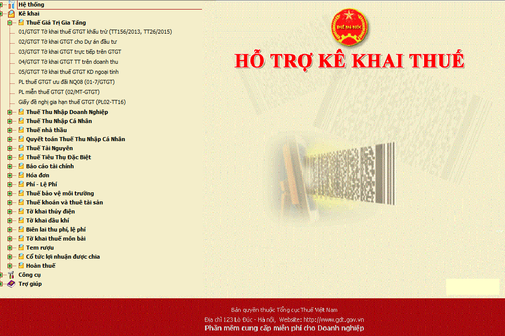 Khai thuế thu nhập doanh nghiệp tính theo tỷ lệ % trên doanh thu.