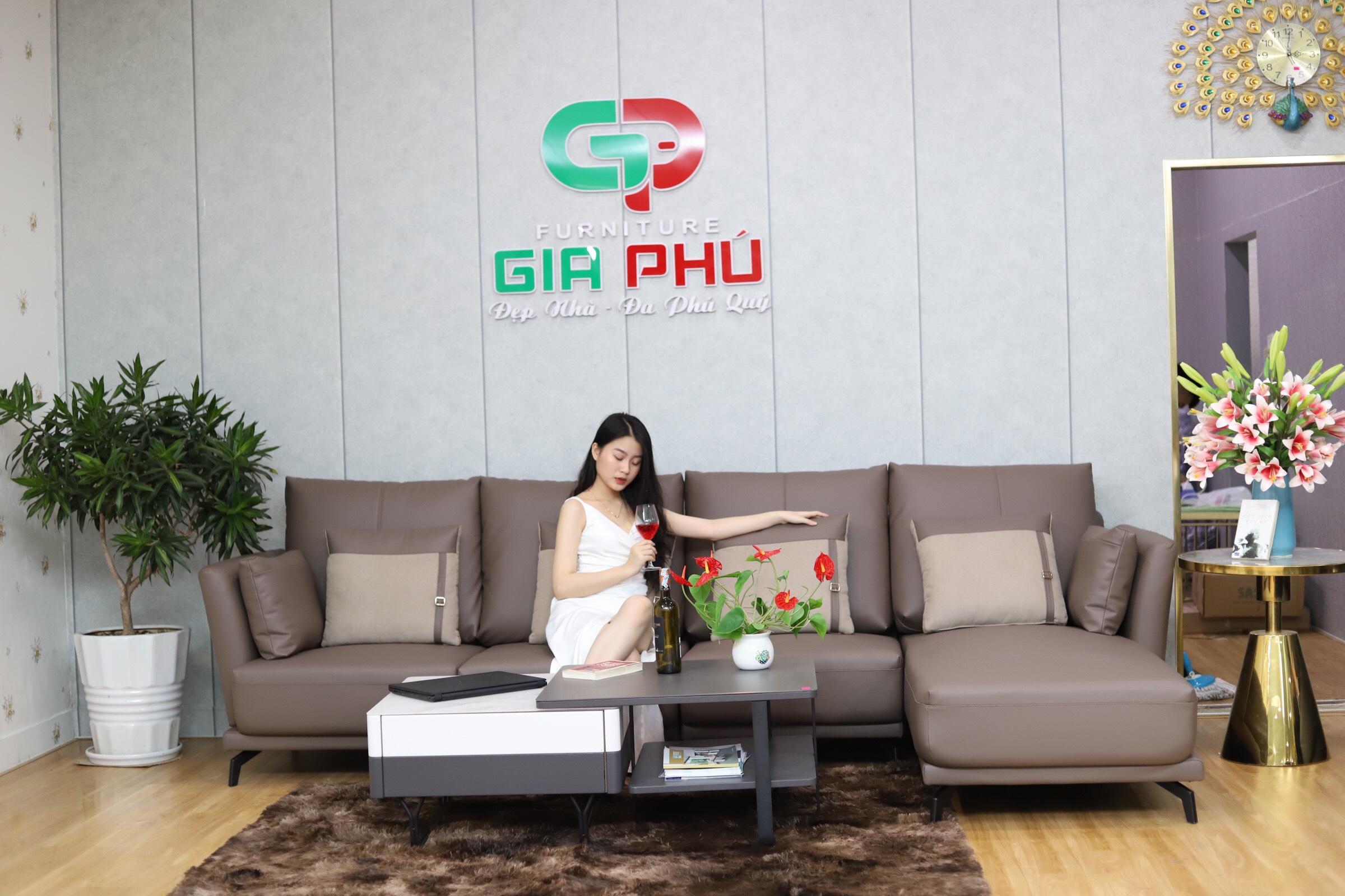 Sofa phòng khách hiện đại da cao cấp GP46- Sofa Tam Kỳ 46