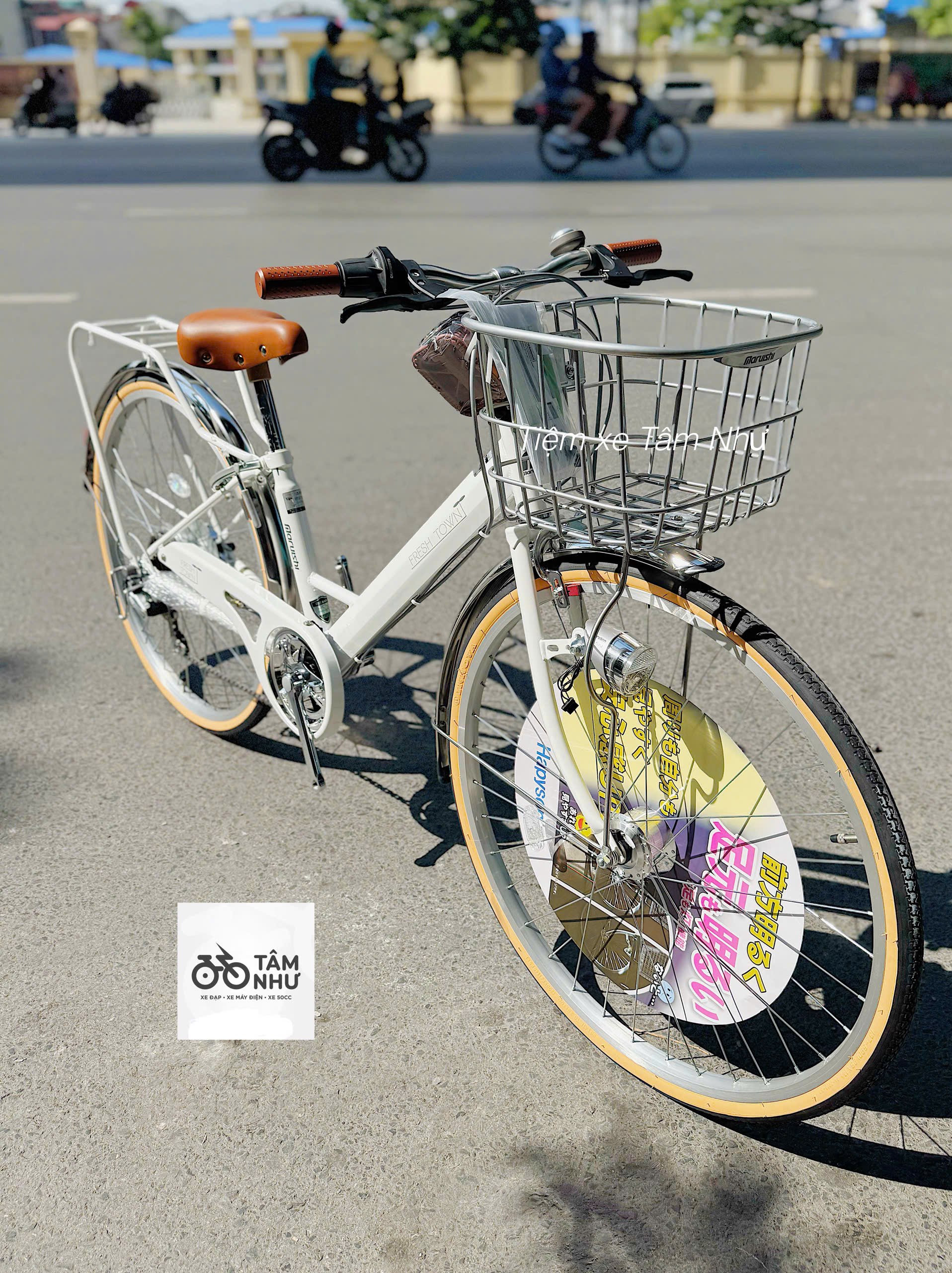 Xe Đạp Cào Cào Maruishi FRESH TOWN - Trắng